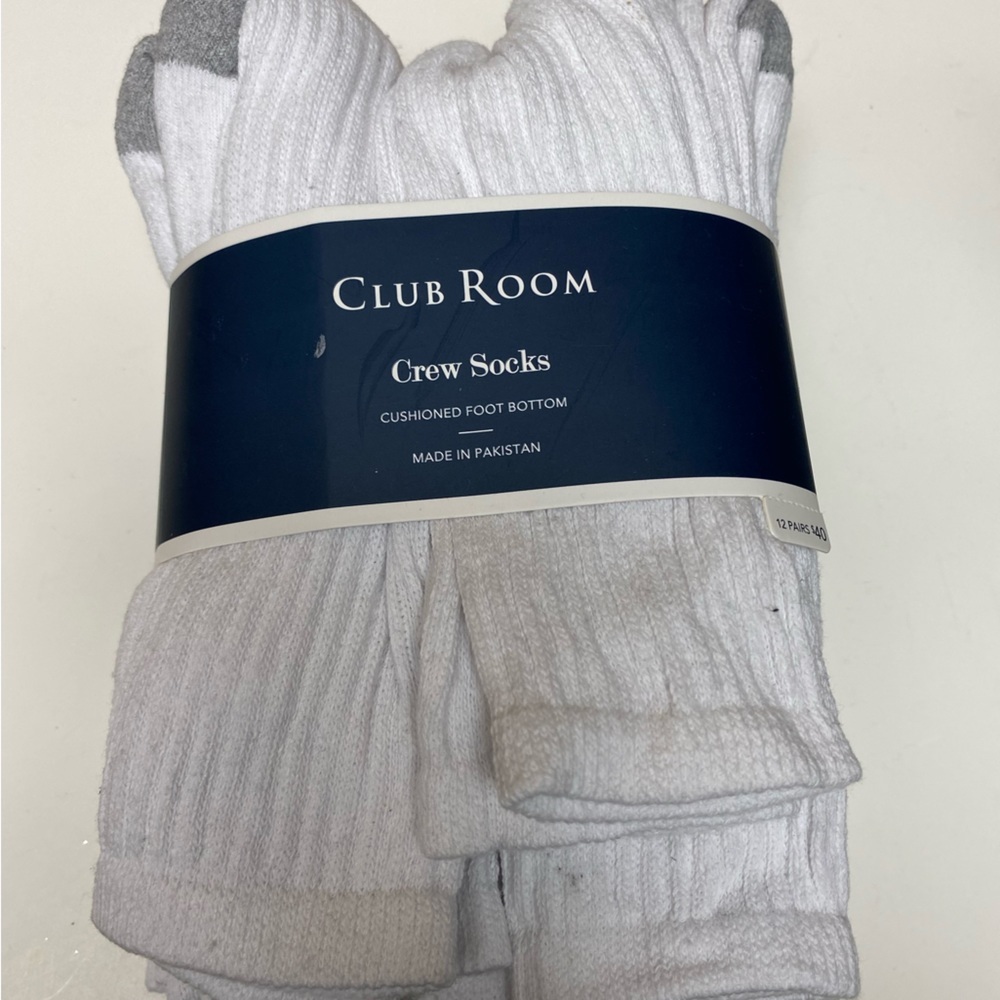 White Crew Socks Shoe 7-12 - Picture 1 of 3